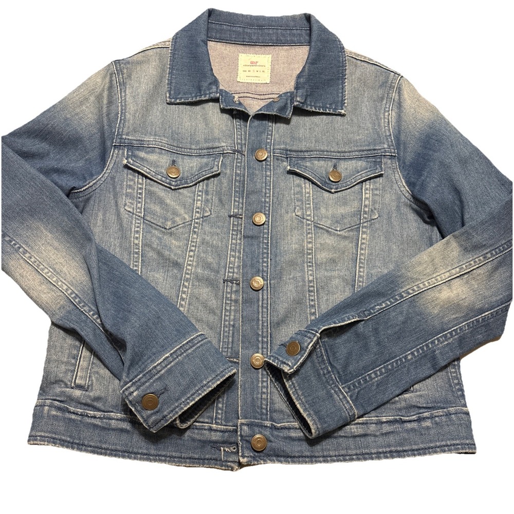 VINEYARD VINES Vintage Women's Distressed  Jean Denim Jacket size small